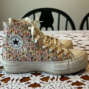 Floral Converse hightop sneakers